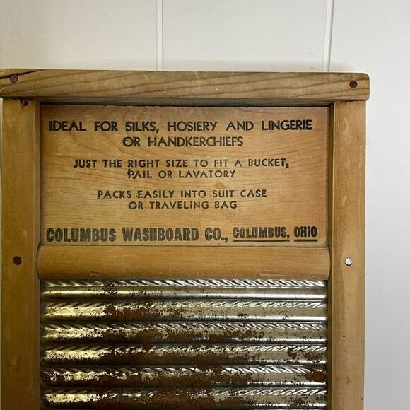 Vintage Dubl Handi 8-5/8in. x18in Metal Scrub Washboard Columbus Washboard - Picture 2 of 6